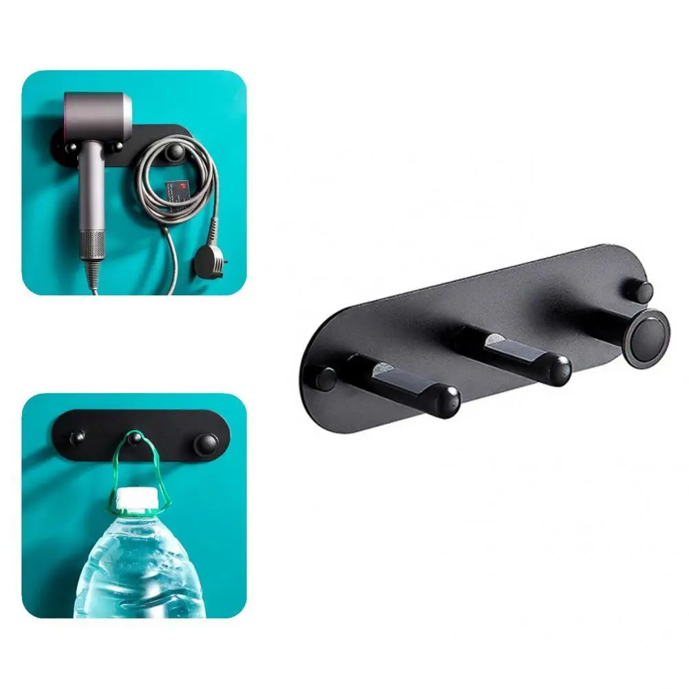 

Lightweight Durable Wall Mounted Hair Dryer Stand Smooth Corners Hair Dryer Rack Corrosion Resistant for Home