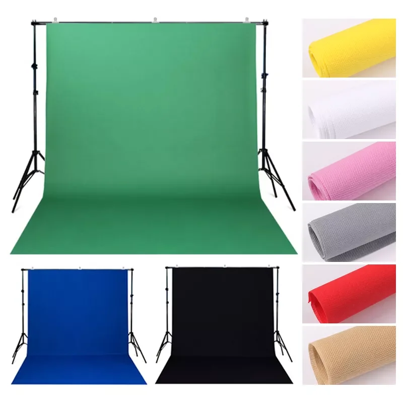 

Photography Studio 1.6Mx2M/3M/4M Non-woven Backdrop Background Solid Color Green White Black Screen Chromakey Cloth