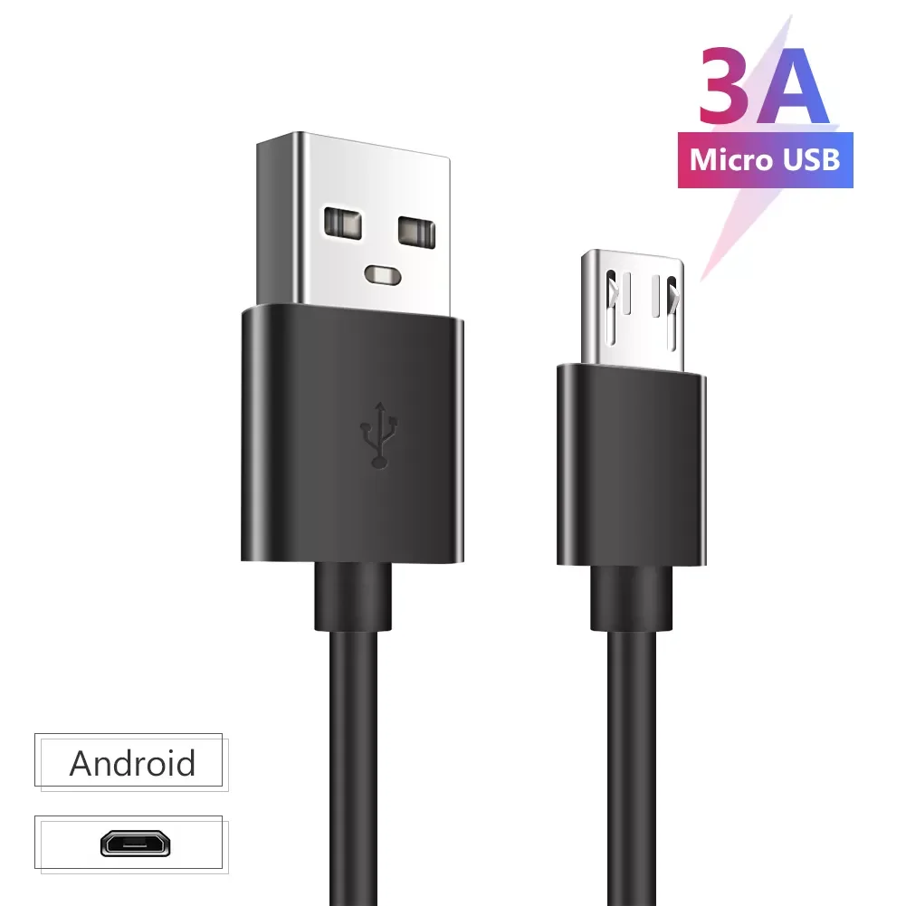 

25/100/150/200/300cm 3A Micro USB Data Sync Fast Charger Charging Cable Cord For Samsung Xiomi Redmi Xbox One Tablets