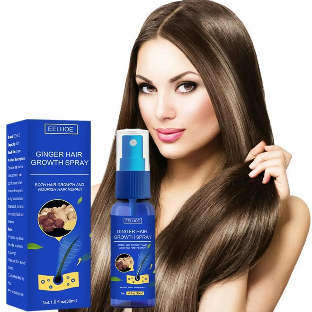 

20ml Ginger Hair Growth Spray Effective Fast Grow Hair Serum Anti Hair Loss Products Dry Frizzy Damaged Hair Repair Care