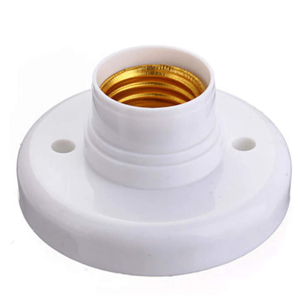 

2pcs Durable E27 Easy Install Convention Round Household Plastic Practical Home Accessories Bulb Socket