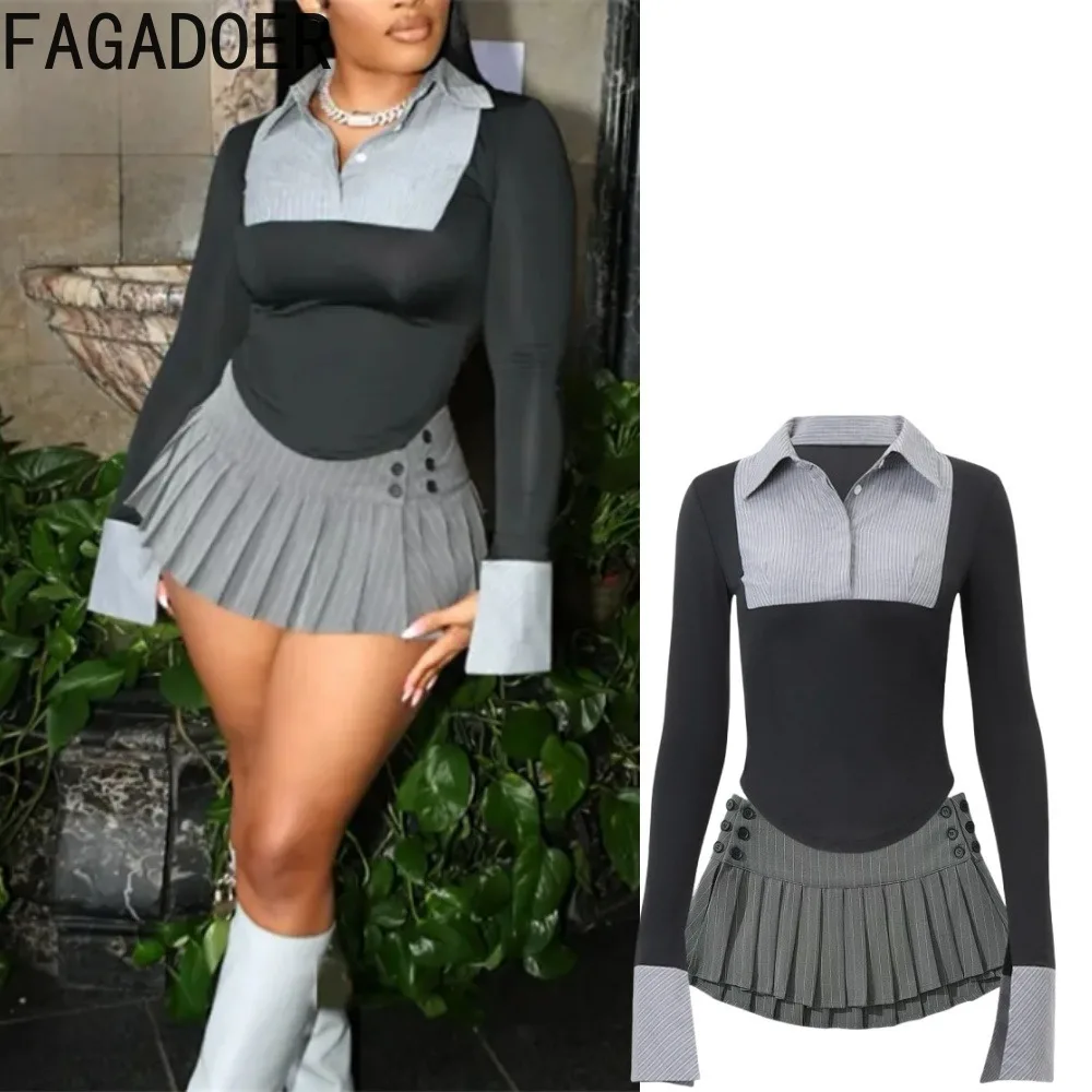 FAGADOER модный комплект из двух предметов для женщин в консервативном стиле с