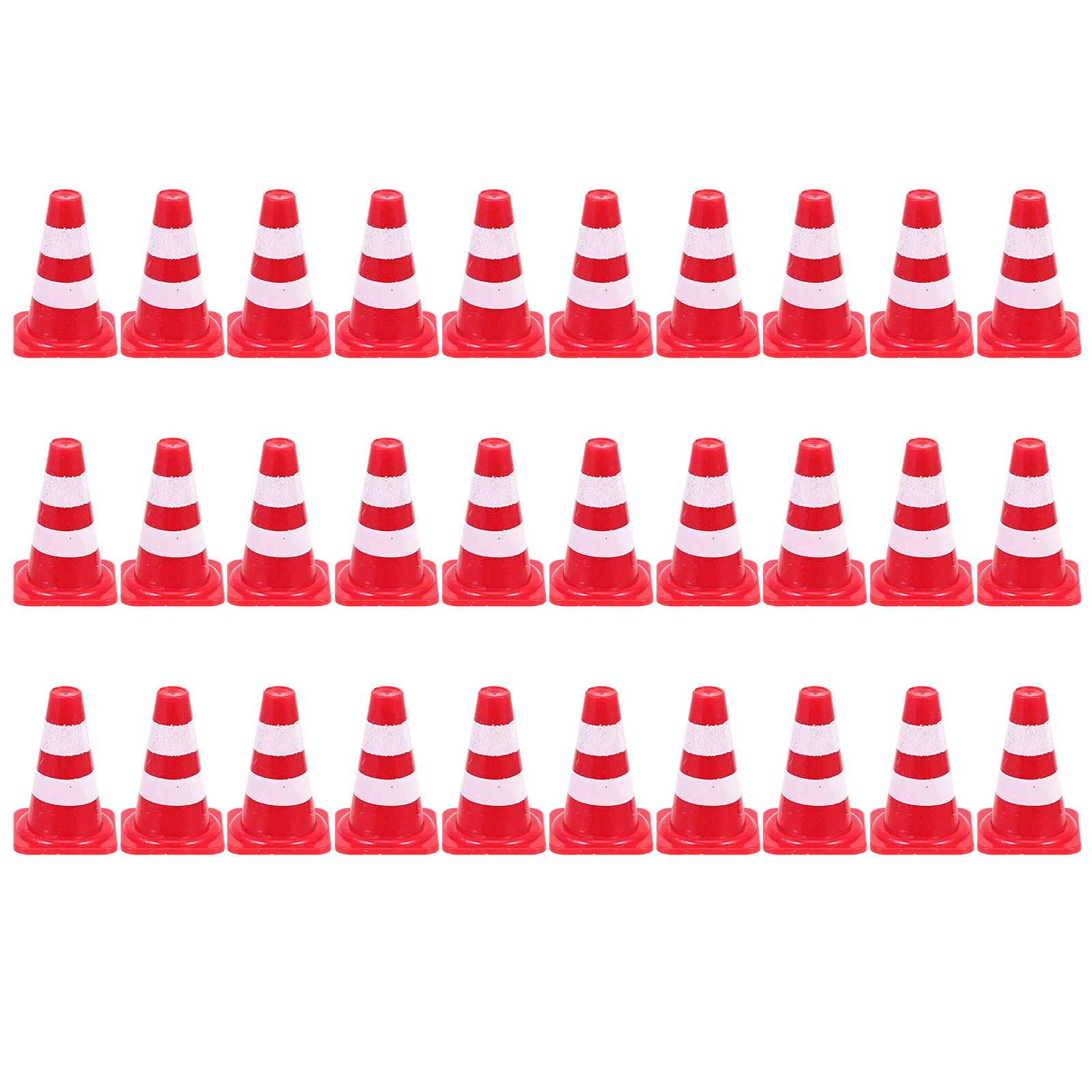 

30 Pcs Roadblock Simulation Props Cone Toy Kids Obvious Traffic Sign Mini Taper Candles Orange Pretend