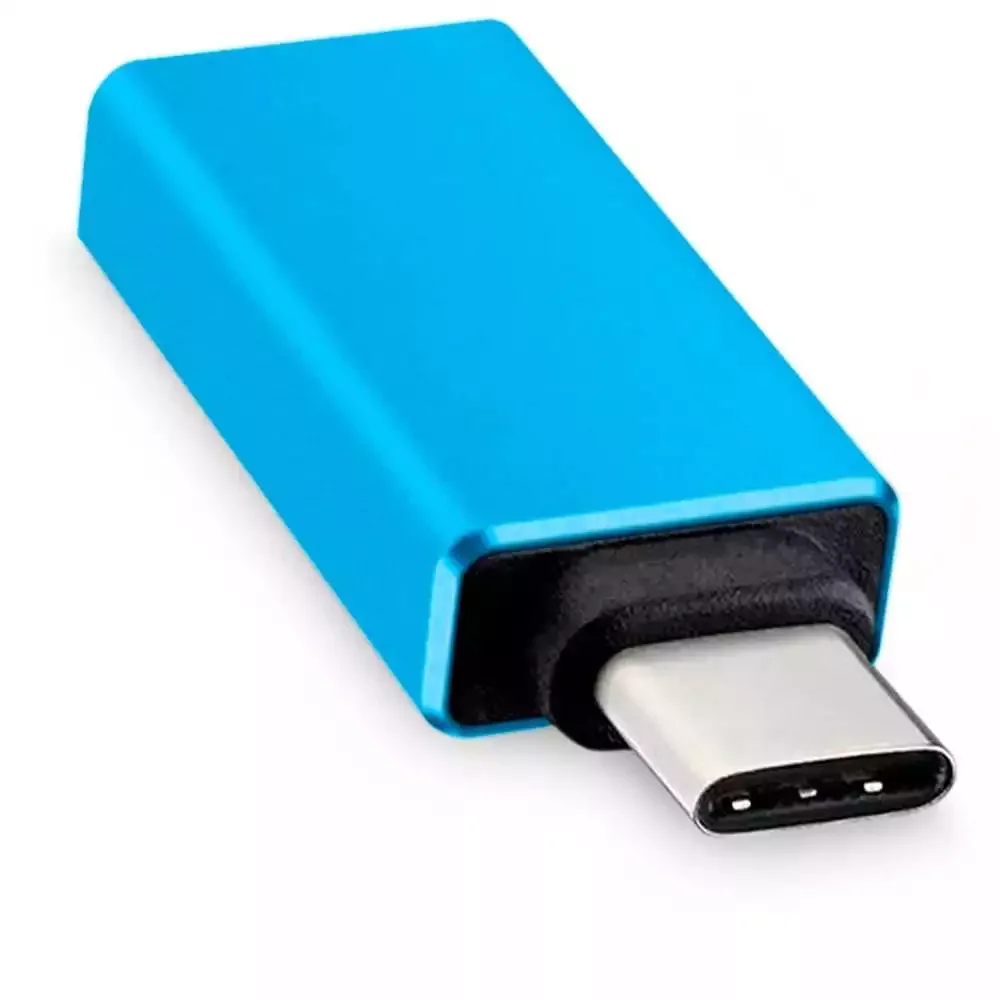 

USB Female to Type C Male Adapter On The Go Function Blue for Smartphone Tablet Mice Keyboard Flash Drive OTG Converter