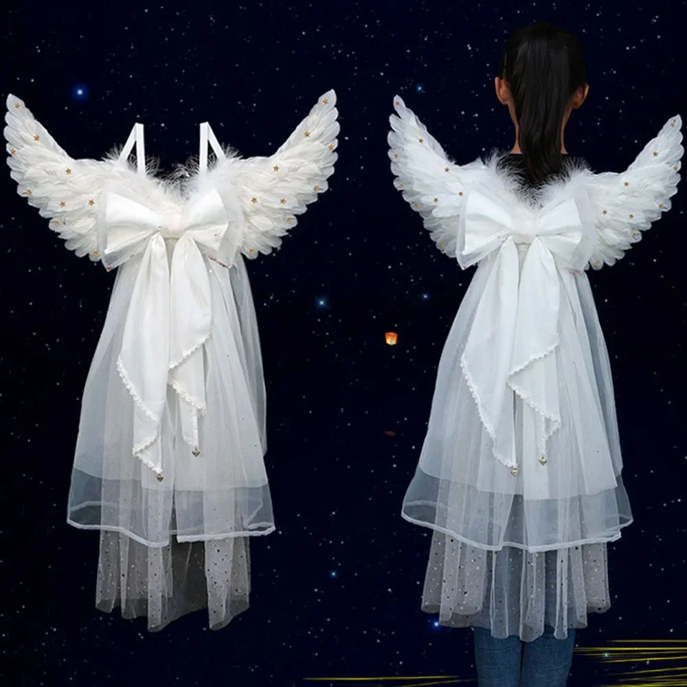 Детская фатиновая Фата со шлейфом нарядное платье с бантом для Хэллоуина свадьбы