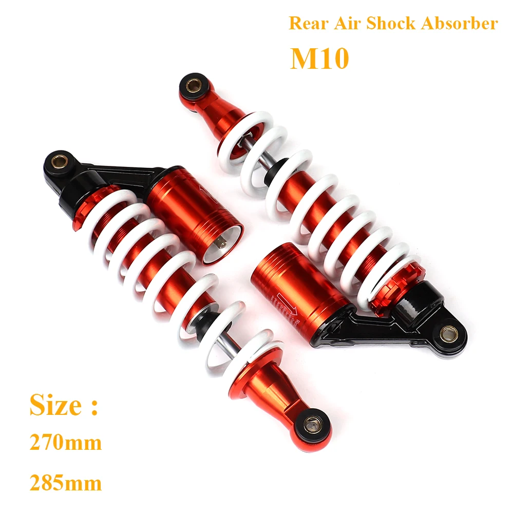 1pc 10mm Universal 270mm 285mm Air Shock Absorber Rear Suspension M10 Spring For Scooter 125cc 150cc 200cc Chinese Bull ATV Kart