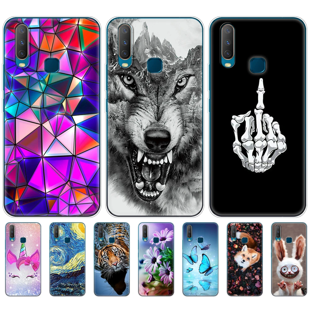 Cases For Vivo Y11 2019 Case Soft TPU Back Phone Cover For Vivo Y17 Y15 Y12 Y3 Case VivoY17 Y 17 15 12 3 11 Funda marble flower