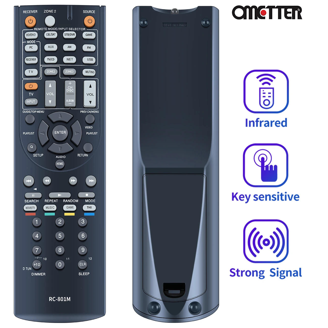 

New Remote Control RC-801M Fit for ONKYO AV Receiver TX-NR535 TX-NR3008 TX-NR509 HT-RC360 HT-R648