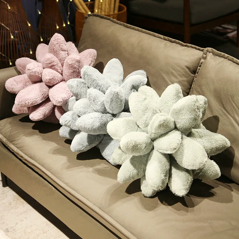 

25-45cm Lifelike Succulent Plants Plush Stuffed Toys Soft Doll Creative Potted Flowers Pillow Chair Cushion for Girls Kids Gift