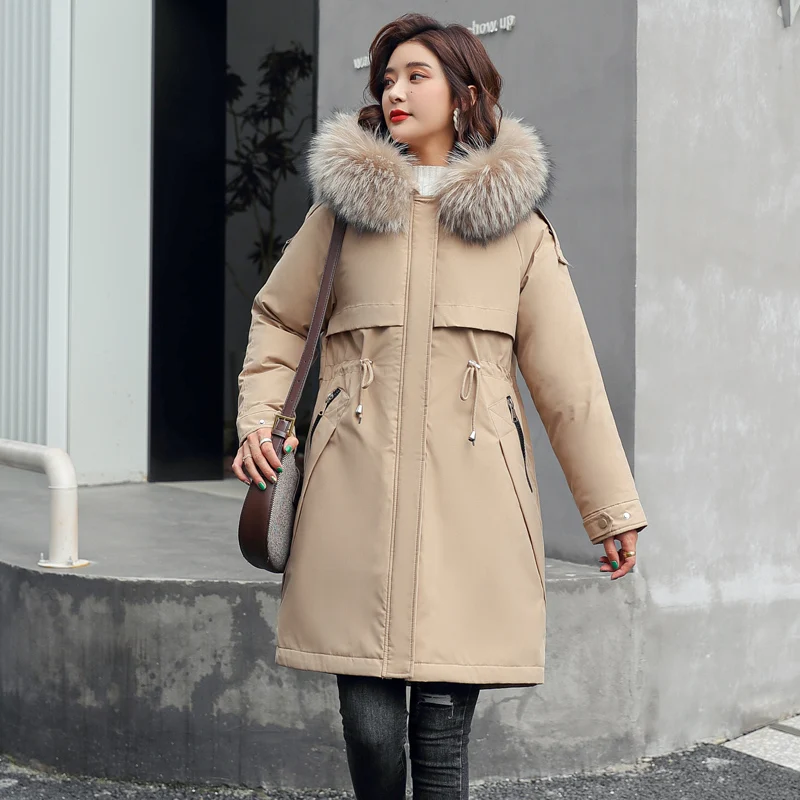 

Fitaylor Winter Jacket Women -30 Degree Thickness Warm Hooded Parkas Large Fur Collar Snow Overcoat Cotton Padded Puffer Jackets