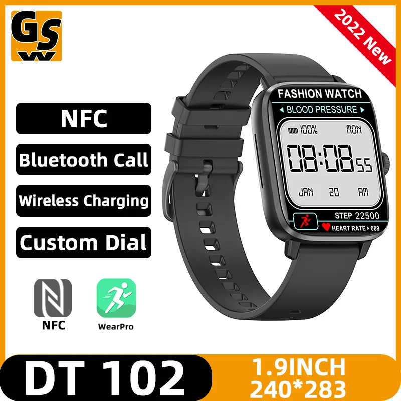 

Смарт-часы DT102, сенсорный экран 2022 дюйма, NFC, для мужчин и женщин