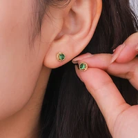 elegant green zircon stud earrings for women 2022 fashion jewelry earrings simple style alloy ear ring korane earrings wholesale