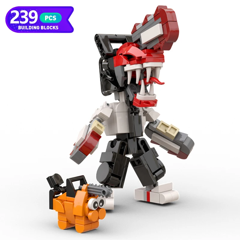 

Moc Anime Figure Chainsawed Man Brickheadz Action Figure Building Blocks Pochita Demon Bricks Toy Children Gift