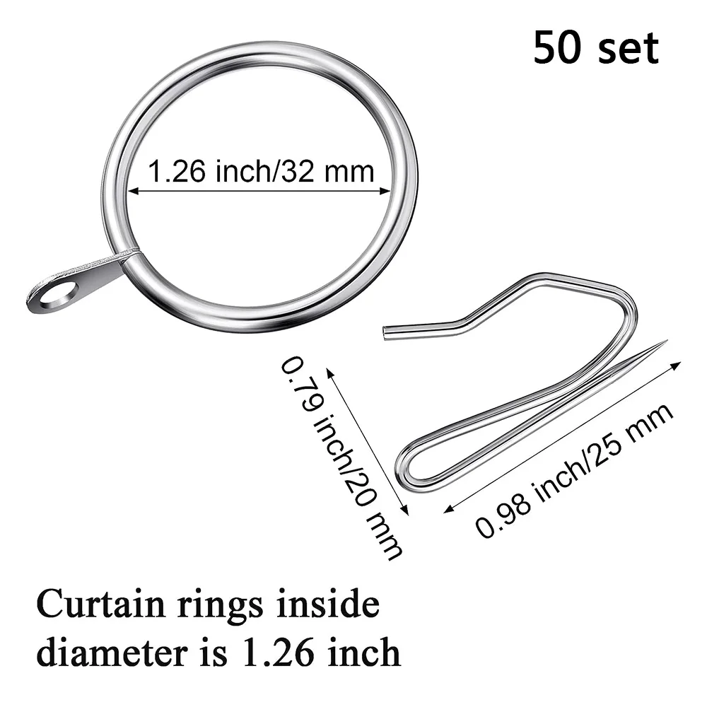 

Набор металлических крючков для штор 50 шт.