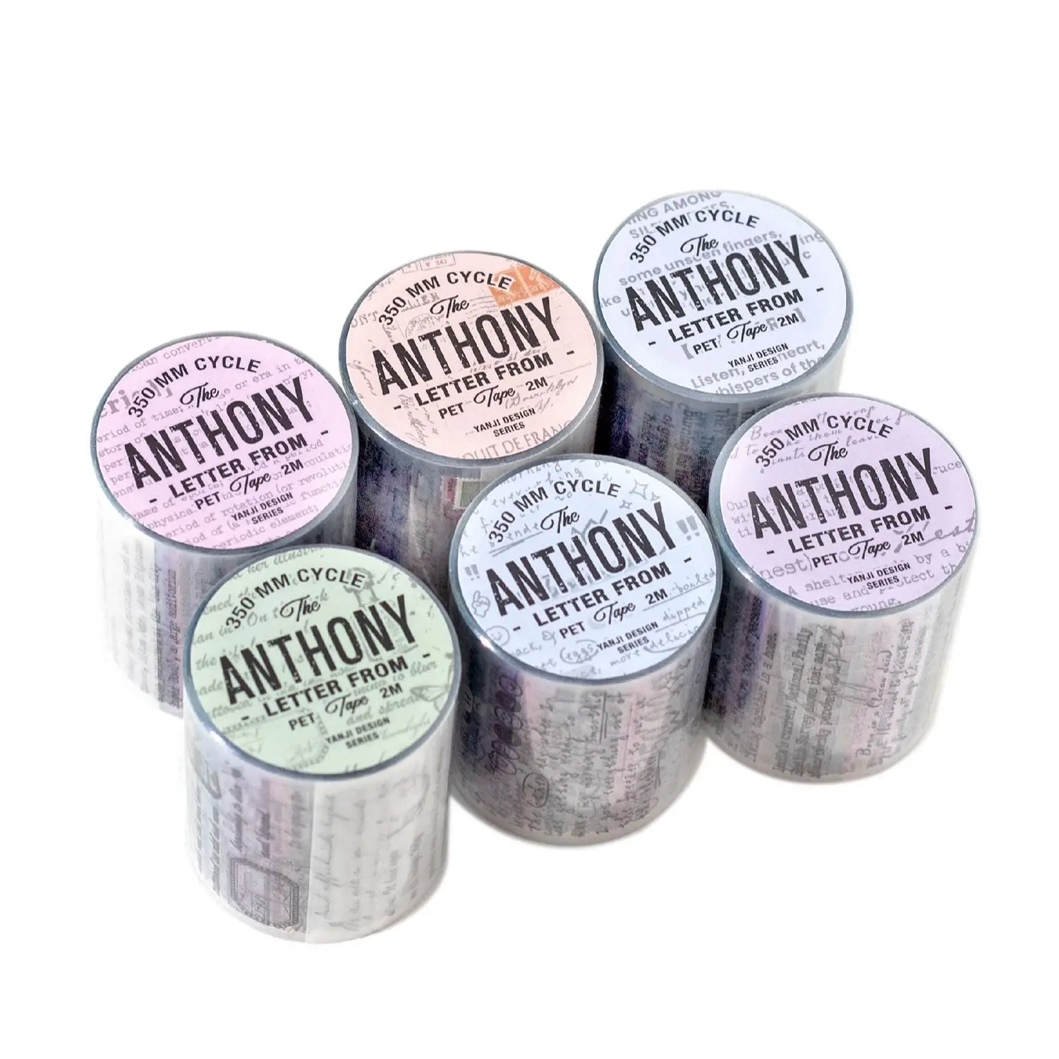 50 мм * 200 см буква из серии Энтони винтажный английский текст номер ПЭТ-лента