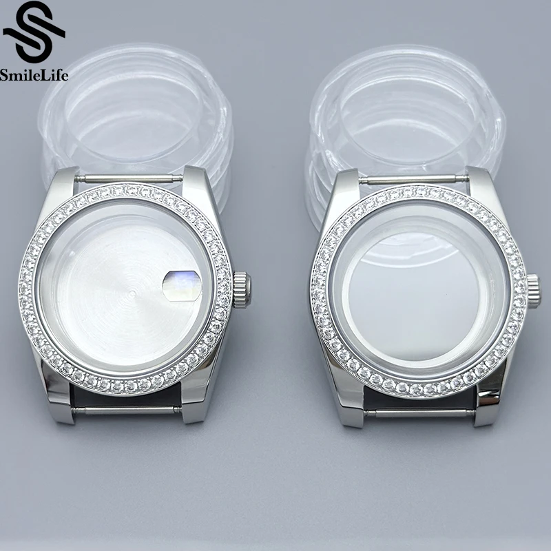 SmileLife SilverDiamond Сапфировое Стекло 36 мм/39 мм Корпус Для часов Подходит для NH34 NH35 NH36