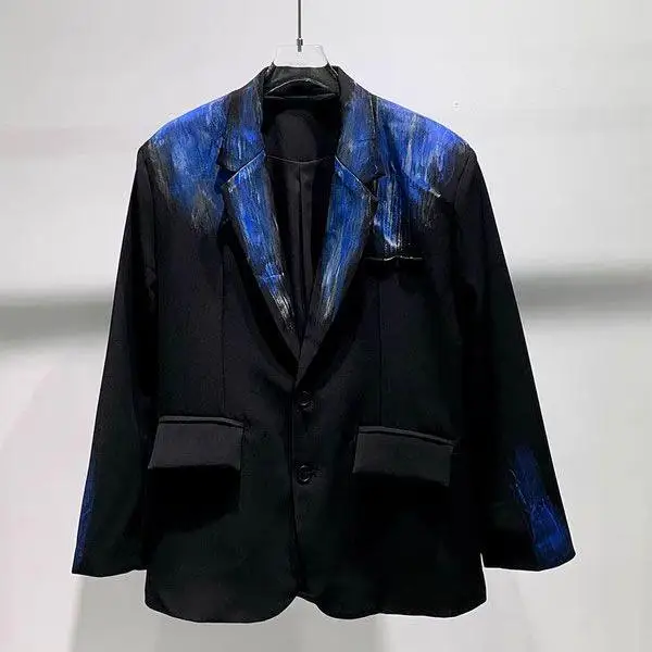 Осень и зима новый черный мужской продвинутый дизайн граффити корейский