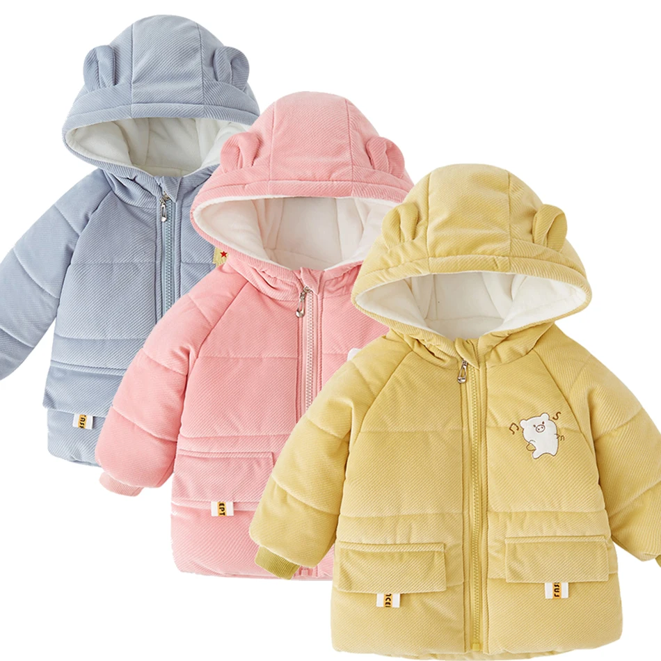 

Зимнее хлопковое пальто для маленьких девочек и мальчиков, плотная теплая пуховая куртка с капюшоном, детское высококачественное пальто