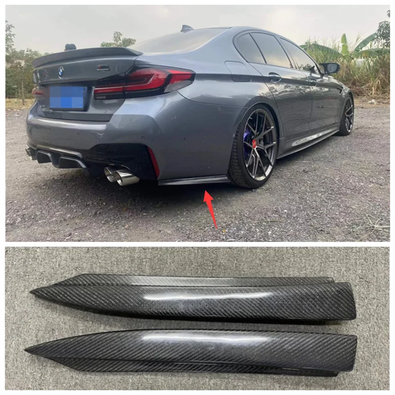 

Suitable For BMW 5 Series G30 G38 2018 2019 2020 2021 2022 High Quality Carbon Fiber Rear Bar Angle Spoiler Splitters Trim