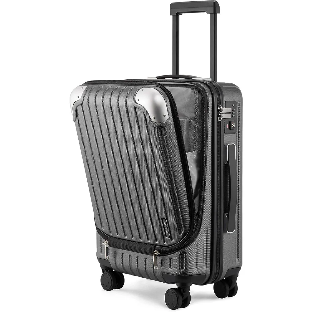

Grace Carry On Luggage, 20” Hardside Suitcase, ABS+PC Harshell Spinner Luggage with TSA Lock, Spinner Wheels - Grey