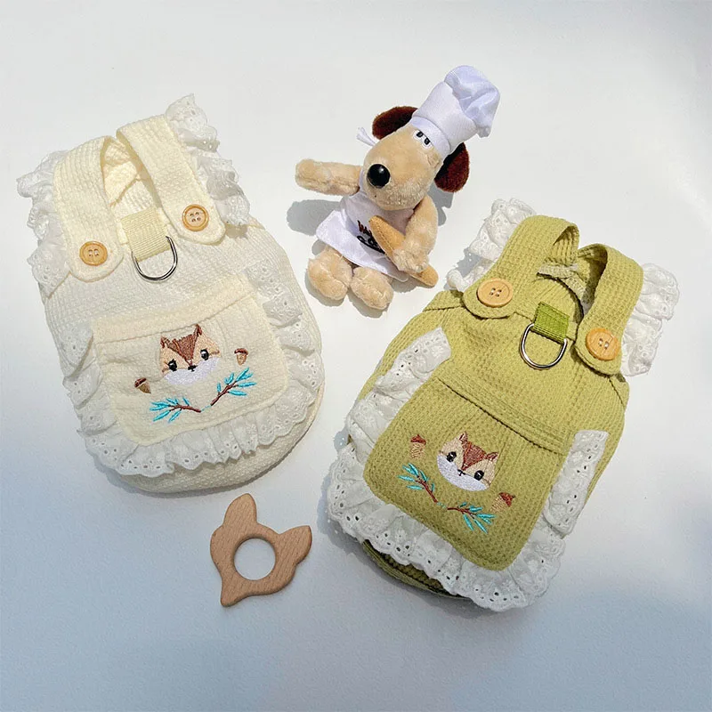 

New Pet Cute Cartoon Vest Decorated with Traction Buckle Dog Cat Outdoor Multifunctional Special Safety Pet Accessories Supplies