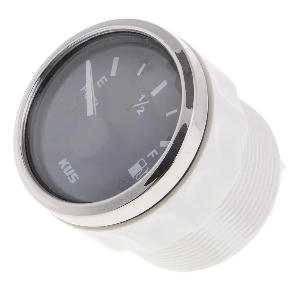 

2" 52mm Universal Boat Marine Car Fuel Level Gauge E-1/2-F Stainless Bezel