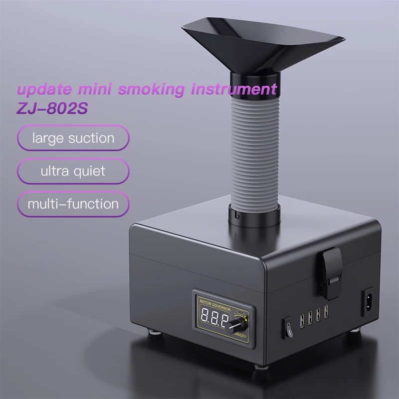 Фото ZJ-802 ZJ-802S Сварочный дымоотсос Очиститель воздуха и пыли Быстрое зарядное устройство USB Инструмент для ремонта пайки печатных плат промышленного телефона №2