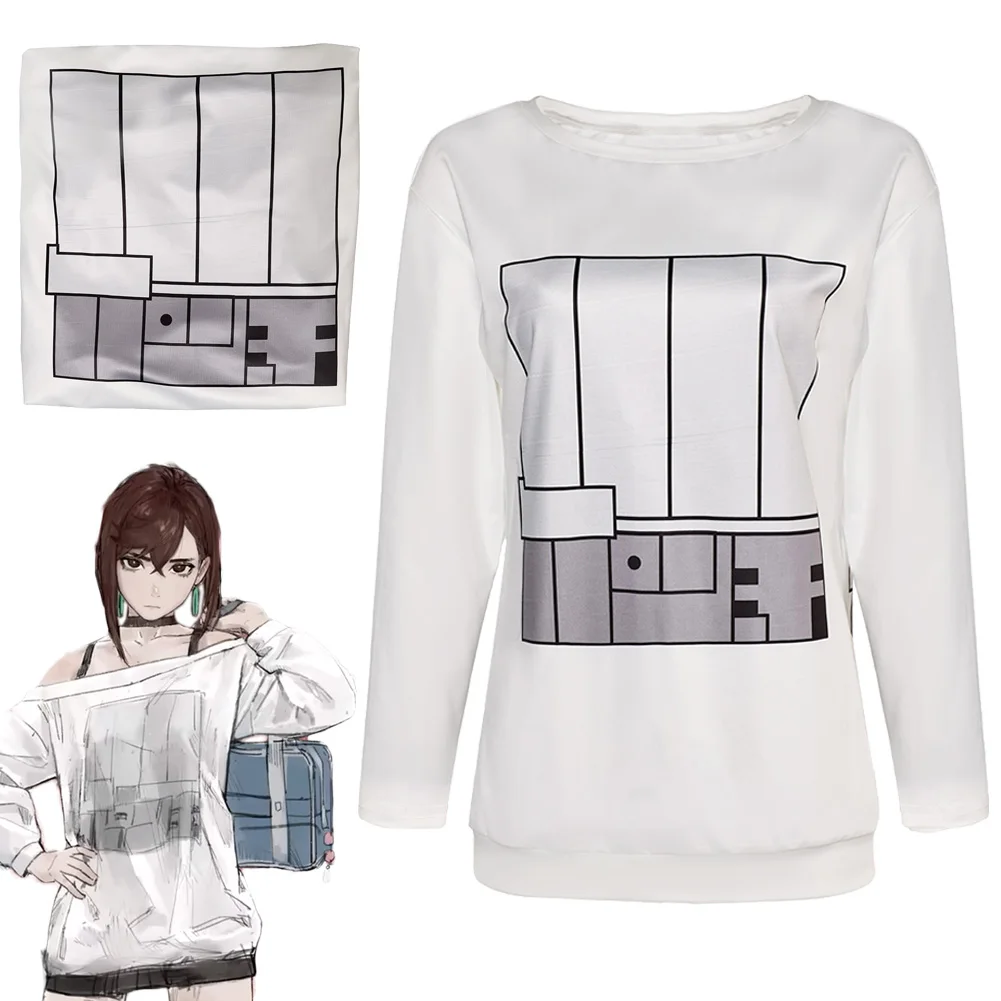 Аниме Dandadan Momo Ayase Косплей Костюм DAN DA Белые толстовки с длинными рукавами Женская
