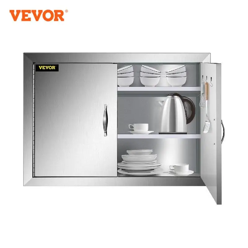 

VEVOR Stainless Steel BBQ Island Single/Double Doors with Handle Magnet Blocks Durable Perfect for Outdoor Kitchens