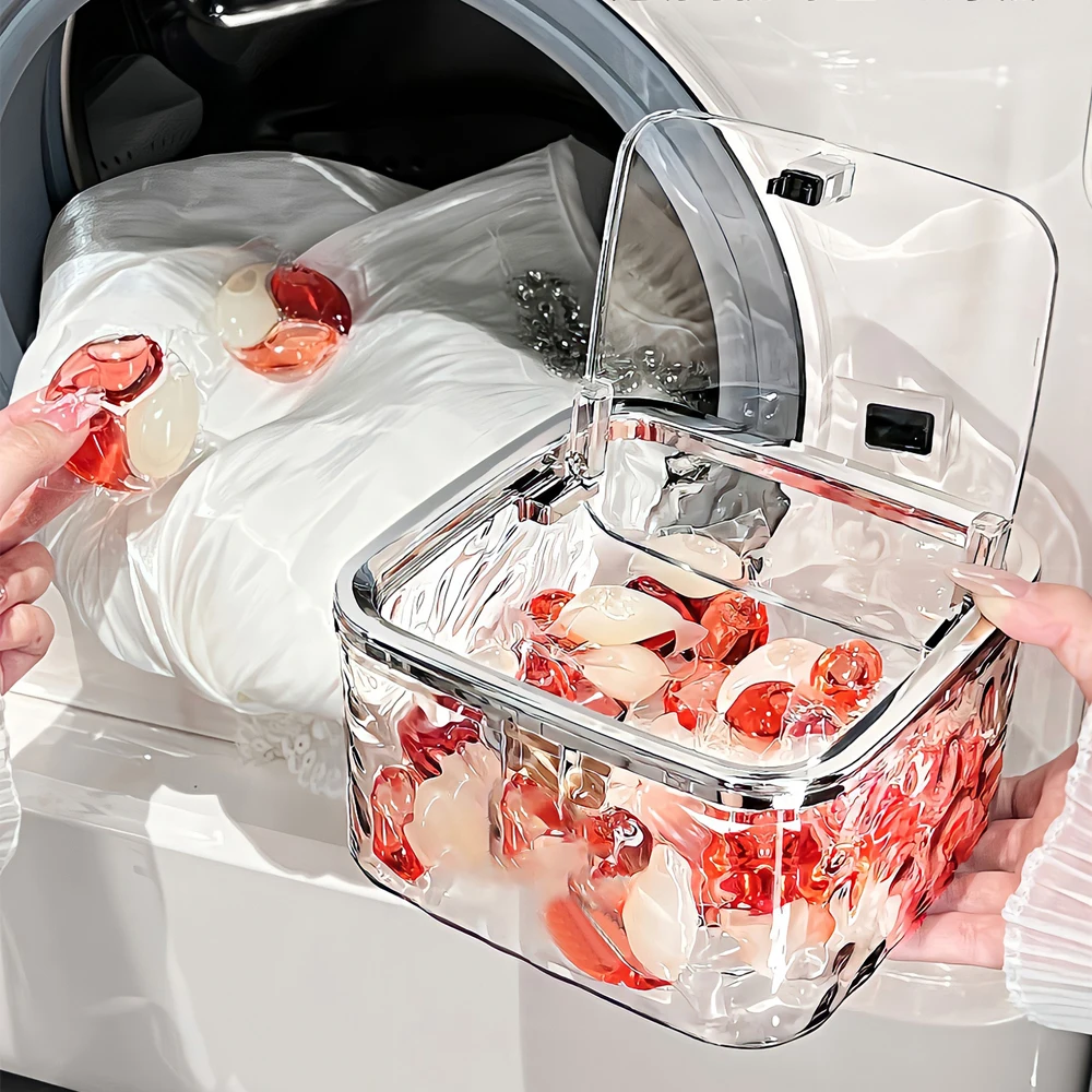 Органайзер Для Стирки Контейнер С Крышкой Держатель Капсул Моющего Средства
