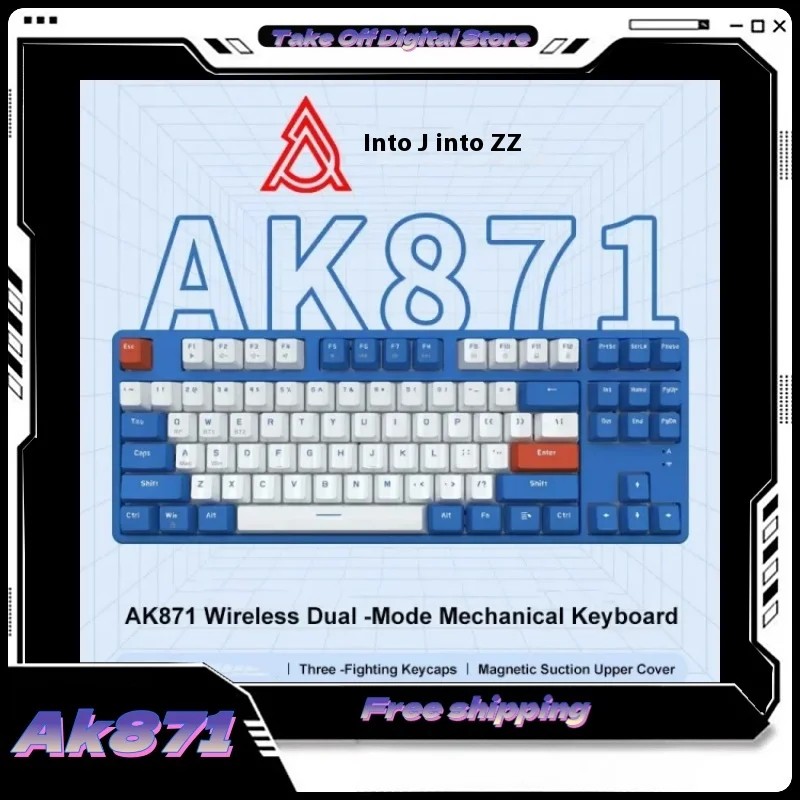 Ajazz Ak871 2 4G Беспроводная игровая механическая клавиатура 87-клавишная