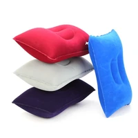 durable portable soft pillow outdoor travel sleep square inflatable pillow beach cushion head rest small pvc flocking head rest
