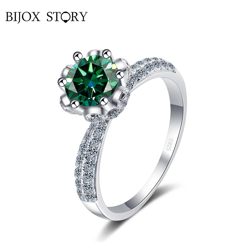 

Женское кольцо из серебра 925 пробы, с муассанитом, 1 карат/2 карата