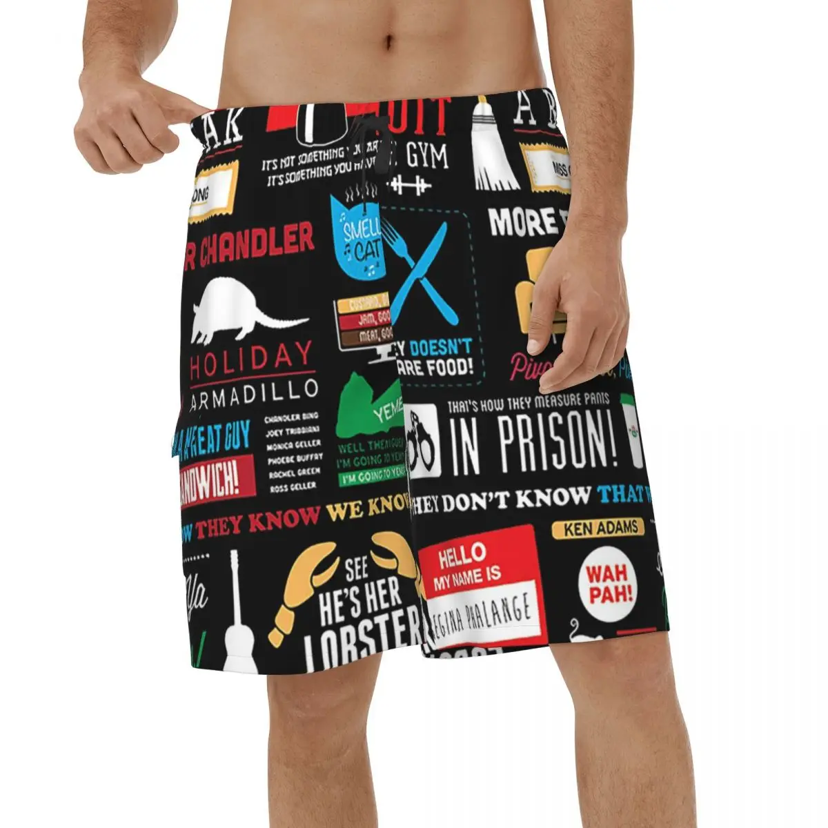 

Casual Cartoon Men 3D Printed Beach Shorts Sports Board Shorts Vacation Friends TV Show Central Perk Swimsuits Male Short Pants