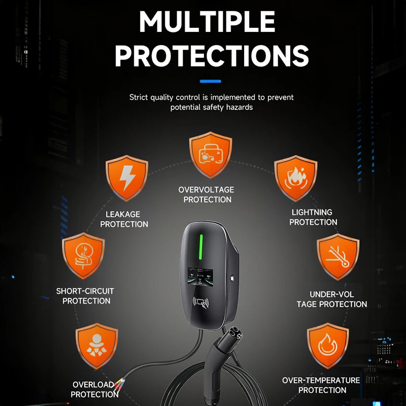 Фото GBT 7KW 32A Настенное зарядное устройство для электромобилей Станция быстрой зарядки Настенная зарядная станция для электромобилей для электромобилей №5