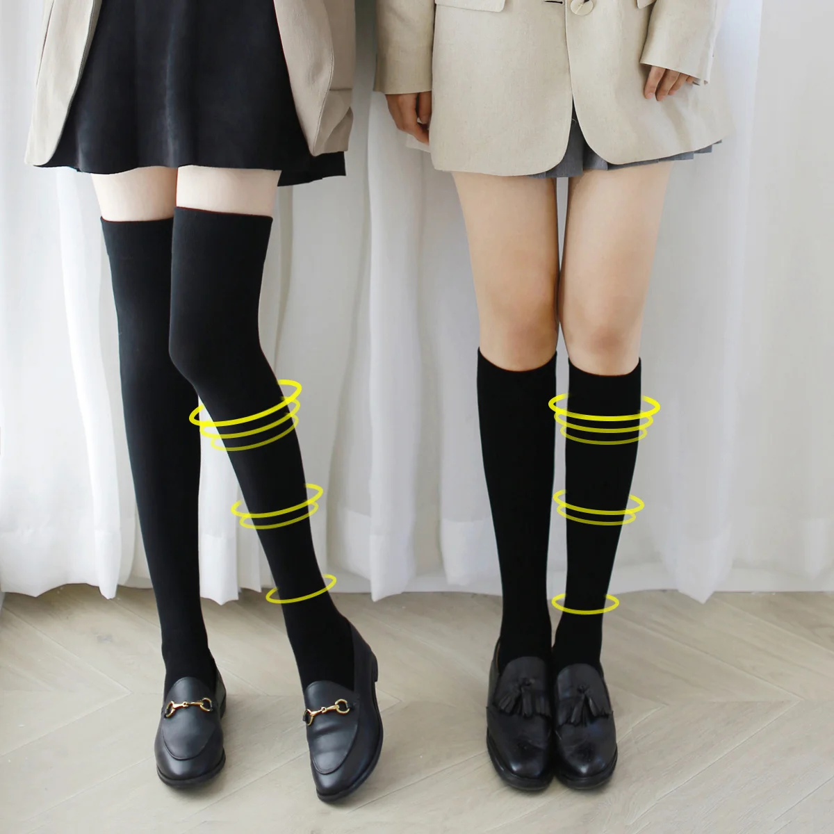 

Утягивающие носки для коррекции фигуры, женские весенне-осенние хлопковые чулки выше колена