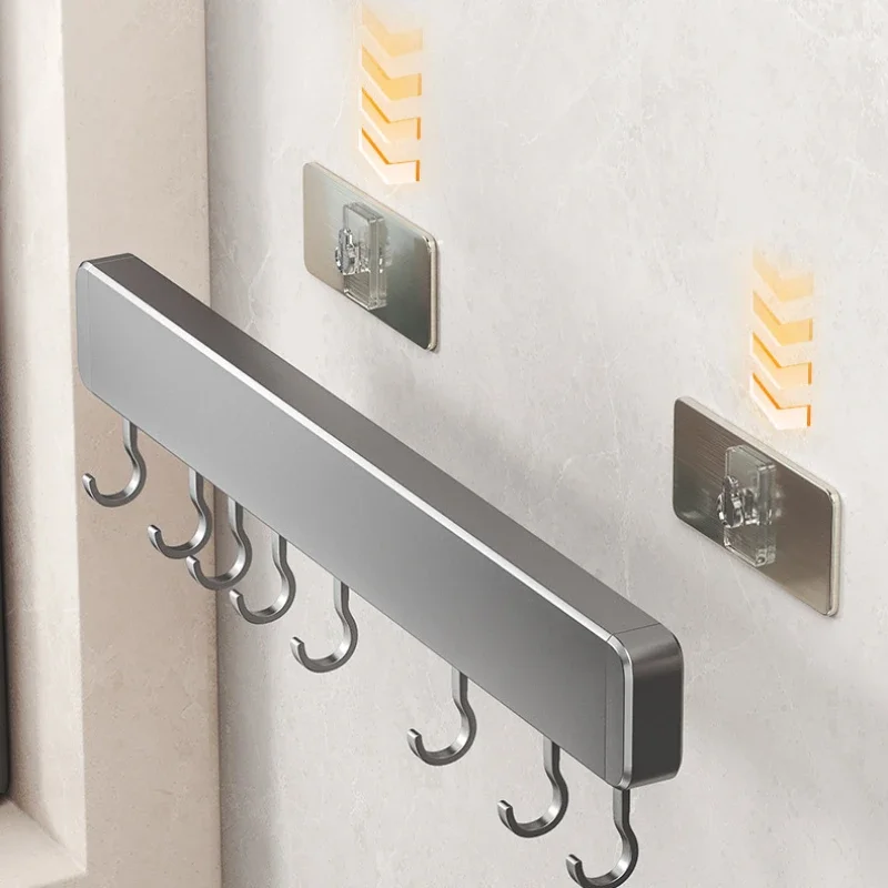 Настенная Кухонная Стойка Без Перфорации Регулируемый Крючок Для Органайзера