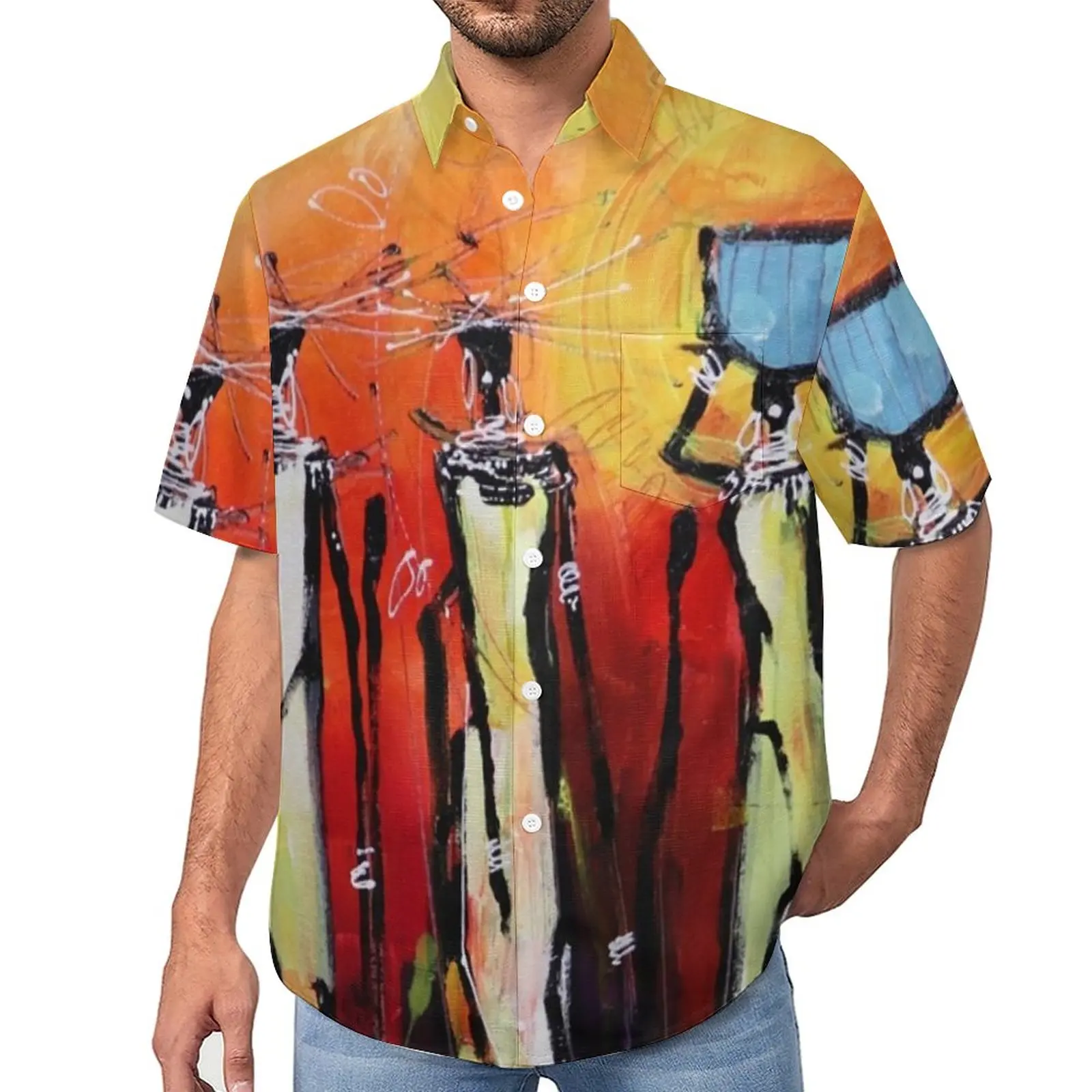 

Африканские женские блузки мужские черные повседневные рубашки для женщин Гавайские с коротким рукавом графические модные большие рубашки для отдыха подарок