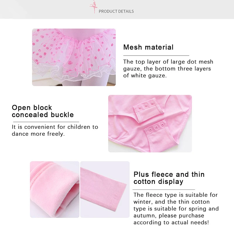 Girls Ballet Tutu Dress Kids Gymnastics Tulle Skirted Leotards Bodysuits Pink Swan Lake Ballet Costumes With Dot Tutus