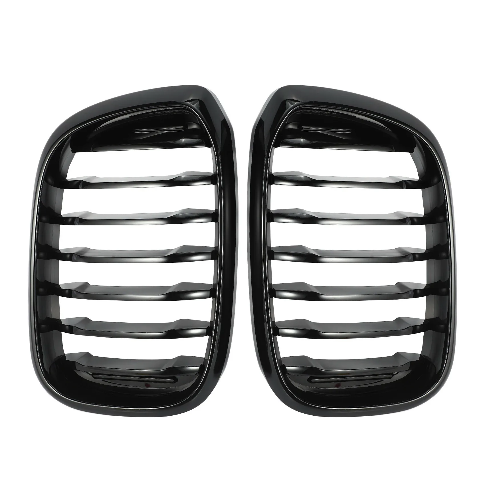 

2Pcs Car Front Hood Kidney Grille Grill Mesh Glossy Black Racing Grills For-BMW X3 G01 X4 G02 2018 2019 2020