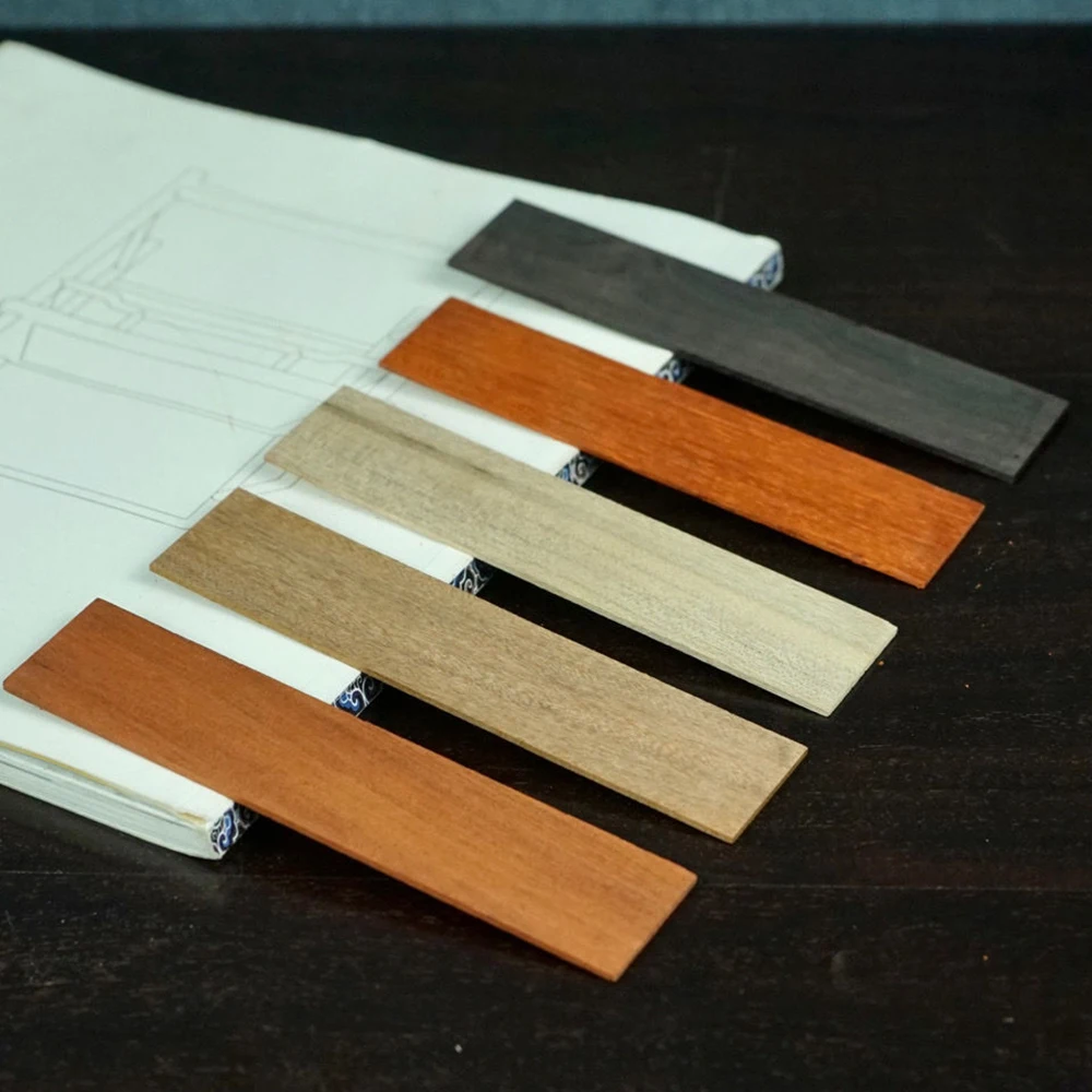 5pcs semi-finished mahogany material for bookmark home decoration DIY handmade carving material wood carving practice material