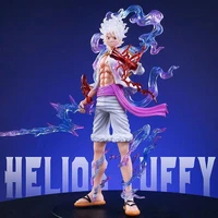 bandai one piece luffy gear 5 anime figure nika sun god model 21cm doll bedroom ornament childrens toy collection birthday gift