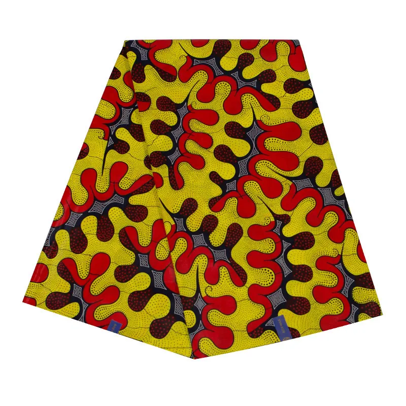 

YKSCO 6 Yards 100% Cotton Original Ankara African Fabric Tissu Africain Robe Dutch African Loincloth Super Real Wax Print Fabric