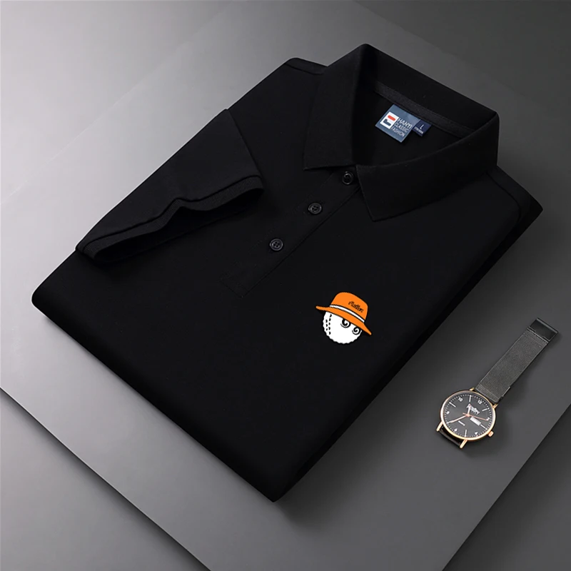 Golf Shirt for Men Embroidery LOGO New Summer Golf Polo Shirt Men Hot High Quality Men's Short Sleeve Top Business Casual Tops