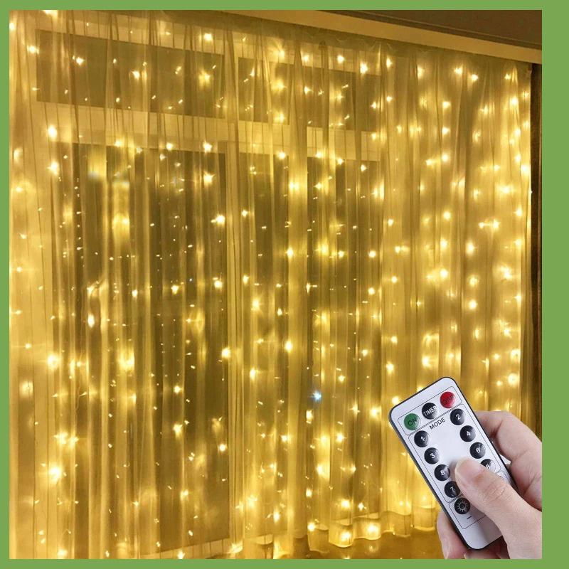 

Светодиодный ная Гирлянда-занавеска на окно, USB, Рождественские огни, Сказочная Гирлянда-занавеска, новый год, Рождество, украшения гирлянды...