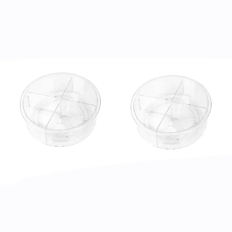 

2Pcs Kitchen Storage Rack Round 360 Desktop Rotating Rack Seasoning Bottle Cosmetic Storage Tray