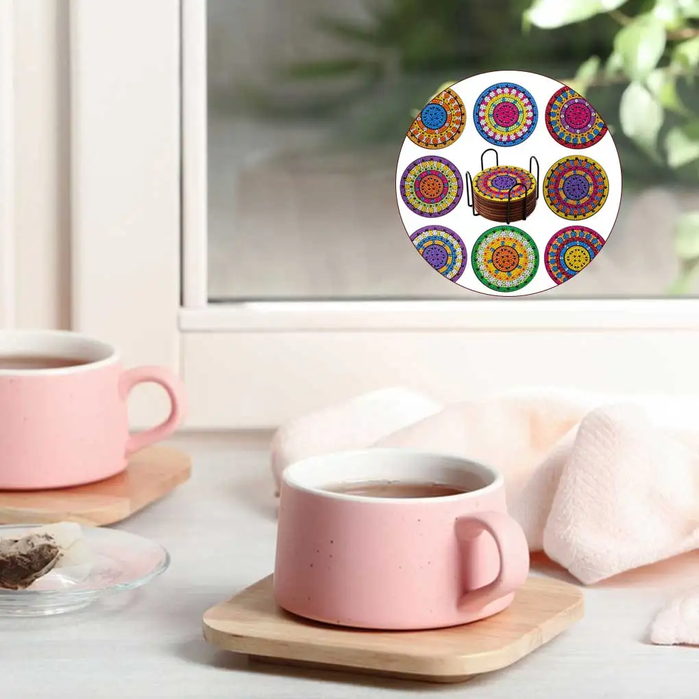 

8 шт. подставки Стразы с хрустальным рисунком, подставка под чашку для чая и бутылку, коврик для обеденного бара, коврик для стола, праздничны...