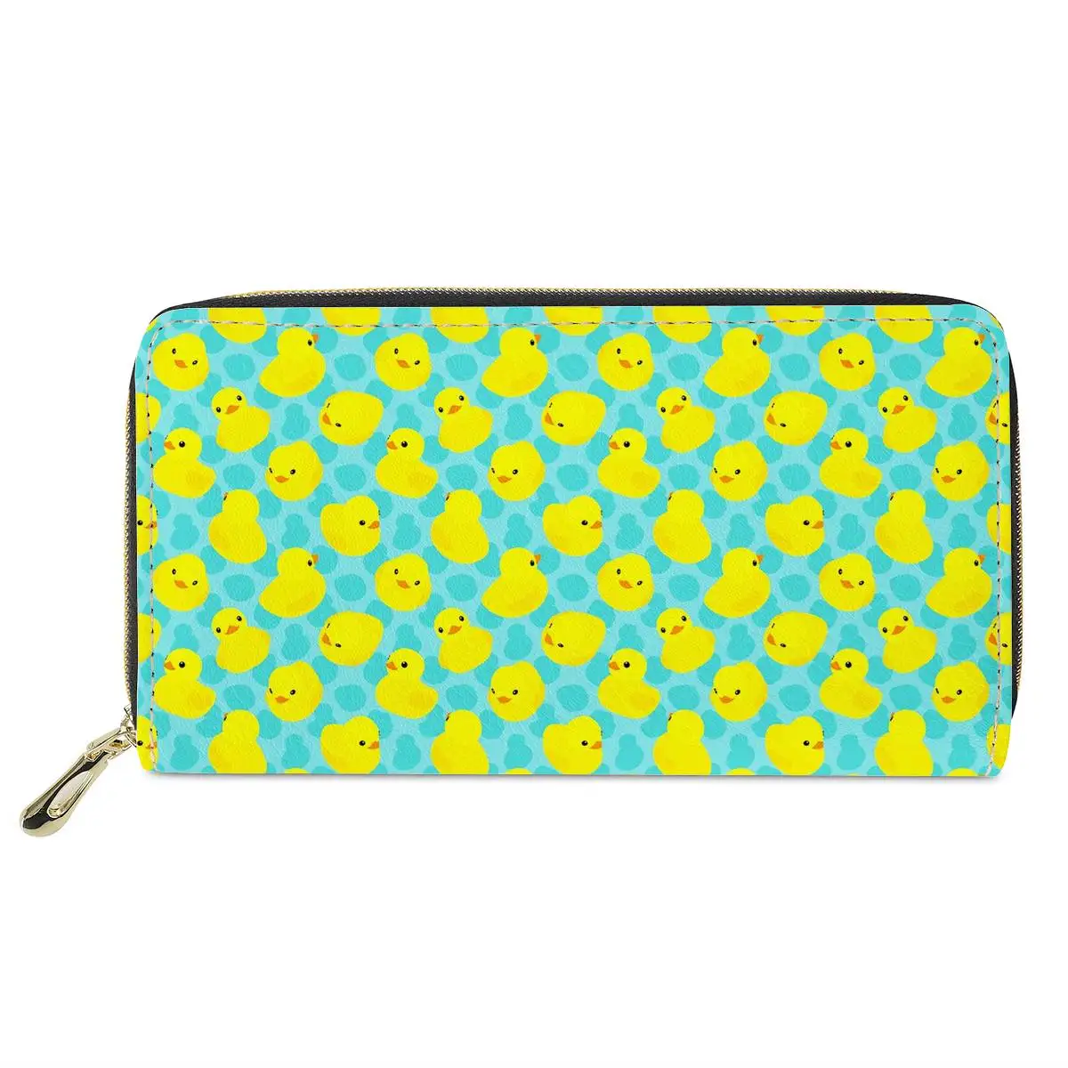 

Cartoon Little Yellow Duck Print Long Wallet Waterproof Cute Zipper Purse Woman Shopping Portable Clutch Bag Teenager Gift