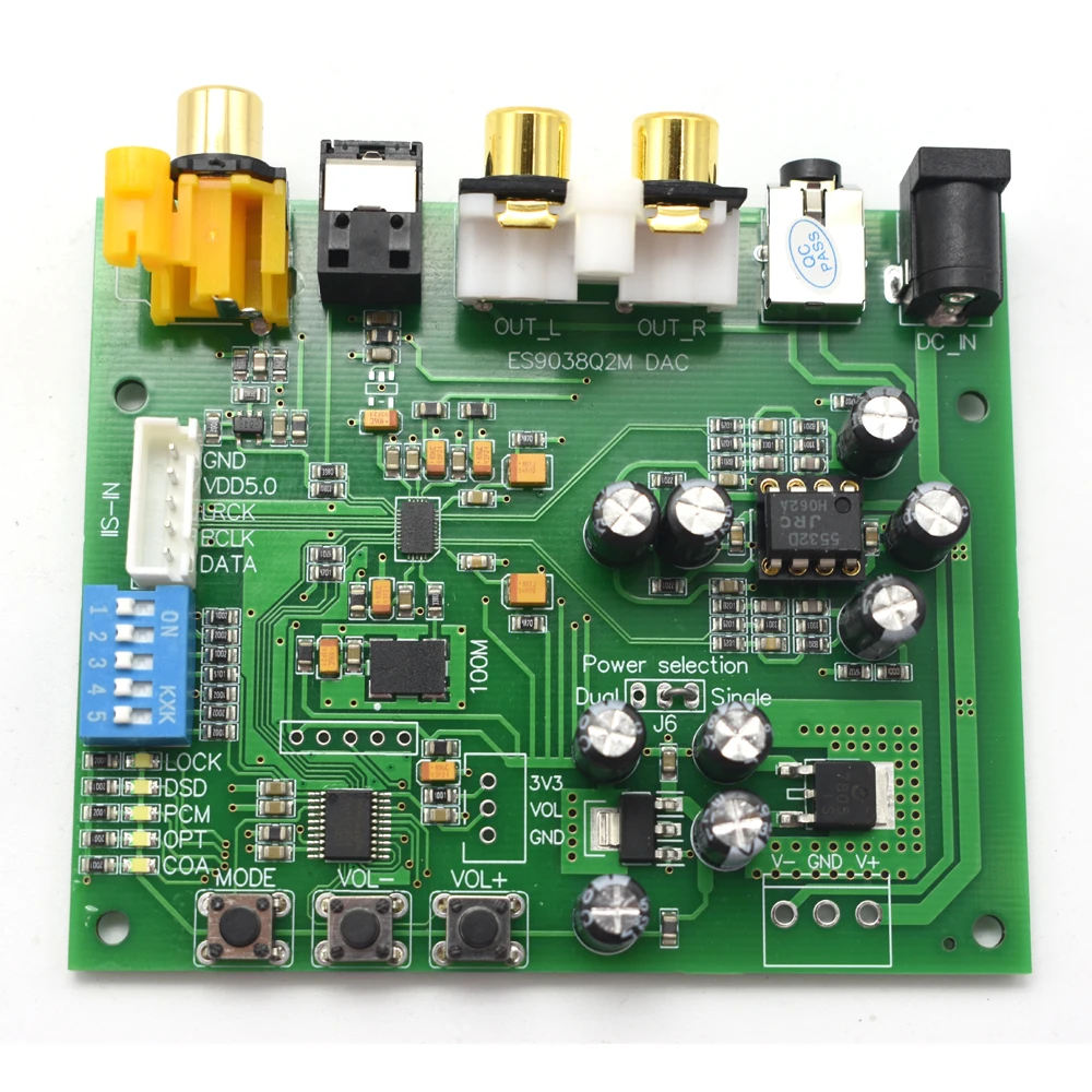 DLHiFi ES9038Q2M I2S IIS DSD коаксиальное волокно SPDIF цифровой аудио DAC декодер плата 32 бит 384k