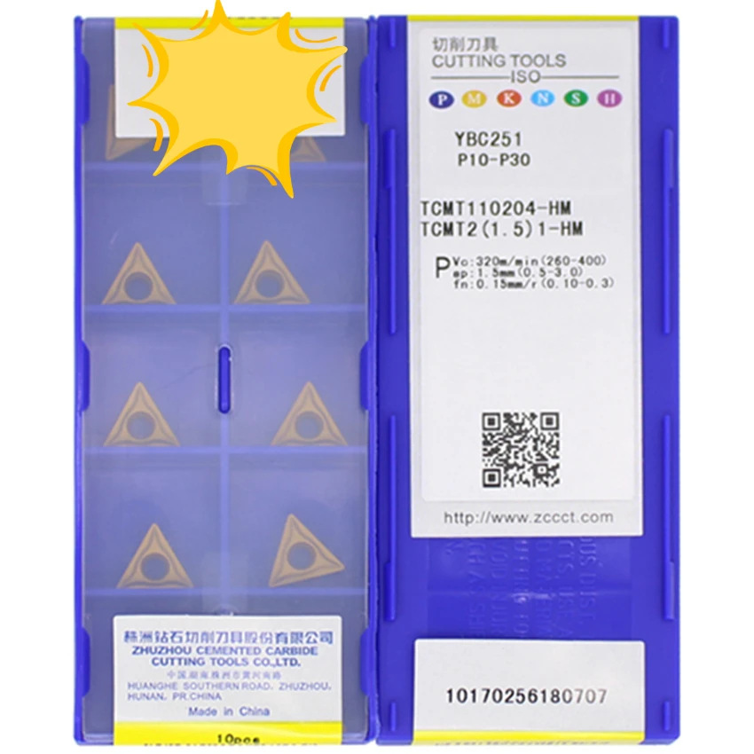 

ZC-CT YBC251 / TCMT110204-HM YBC251 / TCMT110208-HM YBC252/TCMT110204-HM YBC252 карбидные вставки CNC 10 шт./кор.